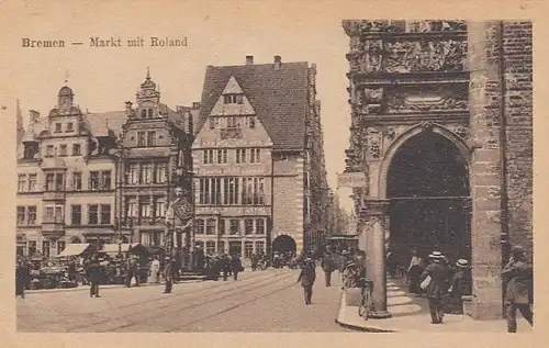 Bremen, Markt mit Roland ngl F8255