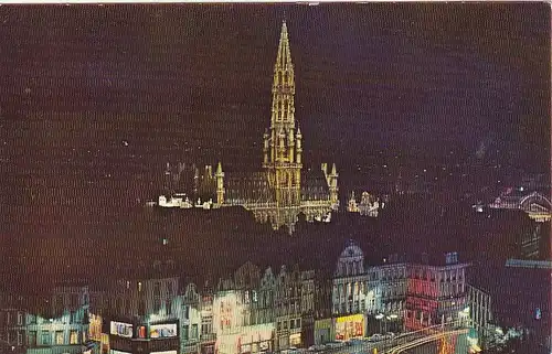 Brüssel, Das Rathaus bei Nacht gl1958? G1670