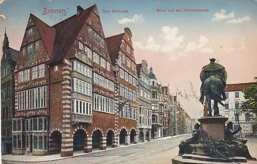 Bremen, Das Ratscafé und Obernstrasse gl1911 F8260