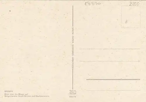 Bremen, Weser, Bürgermeister-Schmidt-Brücke, Panorama ngl F8369