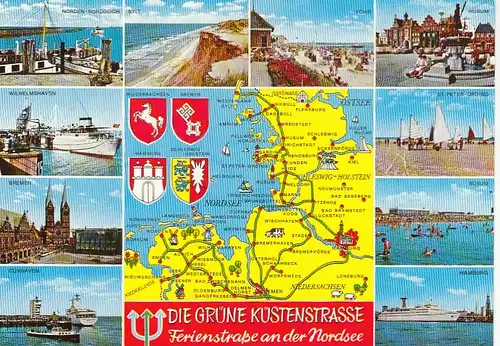 Die grüne Küstenstraße an der Nordsee, Mehrbildkarte ngl F8378