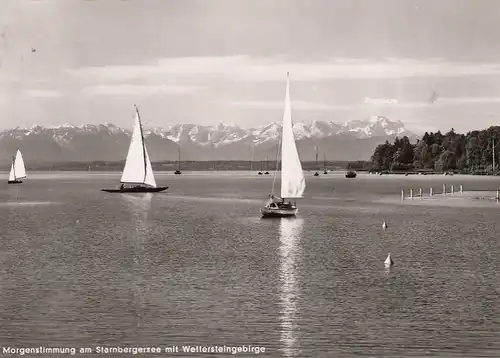 Starnberger See, mit Wettersteingebirge, Morgenstimmung gl1961? G0204