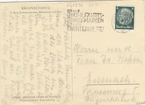 Braunschweig, Burg Dankwarderode, Rathausturm und ... gl1935 G1935