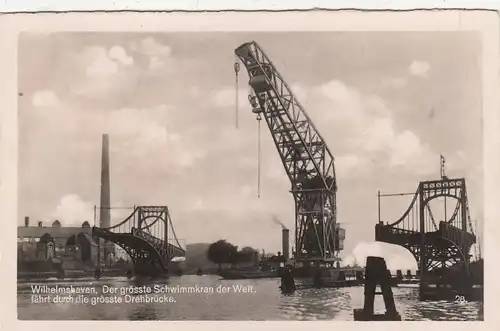 Wilhelmshaven, Größter Schwimmkran und größte Drehbrücke gl1942 F8611