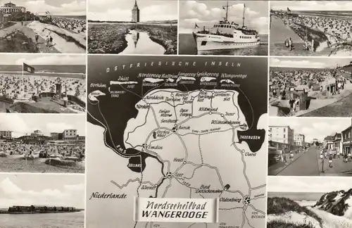 Nordseebad Wangerooge, Mehrbildkarte glum 1970? F8647