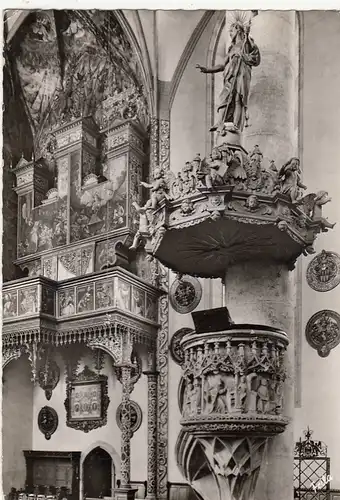 Nördlingen, St.Georgskirche, Alte Orgel und Kanzel gl1960 G3891