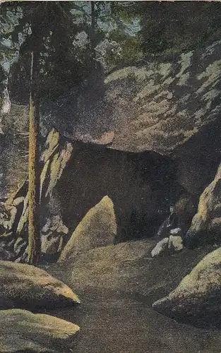 Okertal, Harz, Grotte auf dem Klippenwege ngl G2114