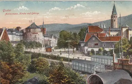 Goslar, Harz, Achtermann, Kirche und Gebirge ngl G2092