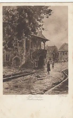 Alt-Goslar, Harz, Rathaustreppe ngl G2108