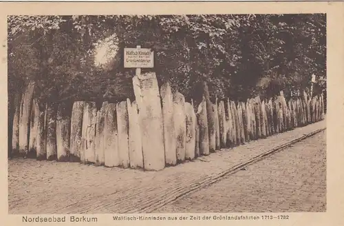 Nordseebad Borkum, Walfisch-Kinnladen von Grönlandfahrten 18.Jahrh. ngl F8849