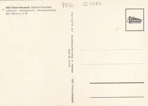 Titisee-Neustadt , Schwarzwald, Mehrbildkarte ngl G4381