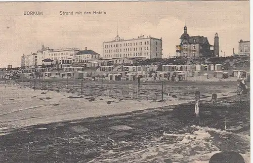 Nordseebad Borkum, Strand mit den Hotels gl1909 F8905