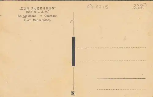 Hahnenklee, Oberharz, Berggasthof "Zum Auerhahn" ngl G2219