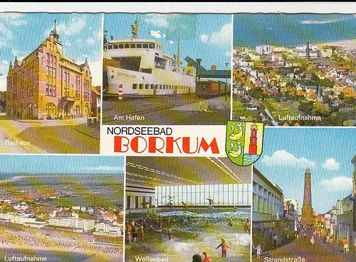Nordseebad Borkum, Mehrbildkarte gl1974 F8947