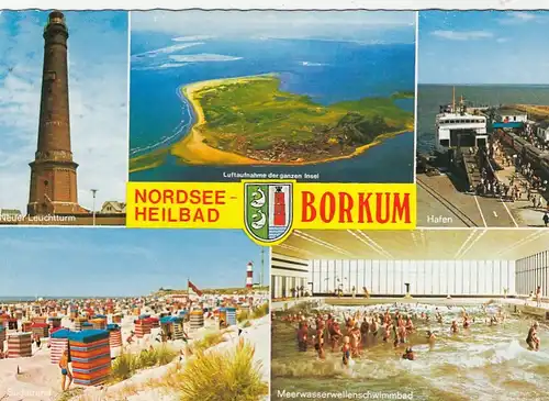 Nordseeheilbad Borkum, Mehrbildkarte gl1979 F8957