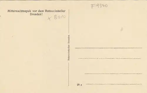 Dresden, Mitternachtsspuk vor dem Ratskeller ngl F9840