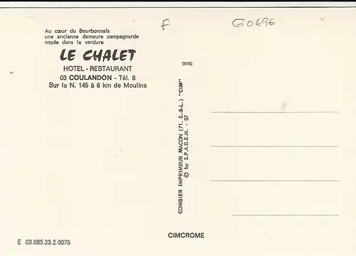 Coulandon, Hotel "Le Chalet" ngl G0696
