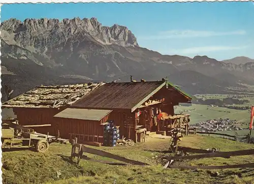 Ellmau, Tirol, mit Wildem Kaiser, Rübezahl-Alm ngl G4492