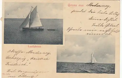 Nordseebad Norderney, Gruß mit Segelbooten gl1901 F9060