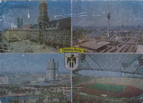 München, Mehrbildkarte, Silberdruck glum 1970? G1174