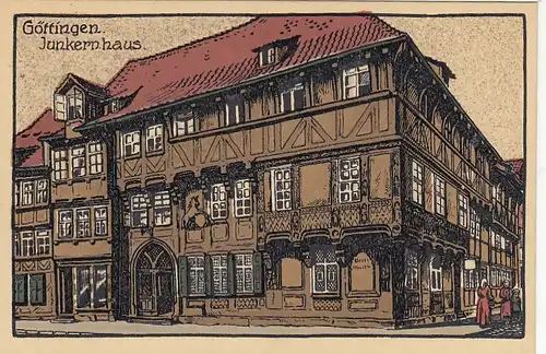 Göttingen, Junkernhaus, Steindruck ngl G2449
