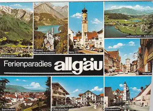 Ferienparadies Allgäu, Mehrbildkarte gl1972 G4400