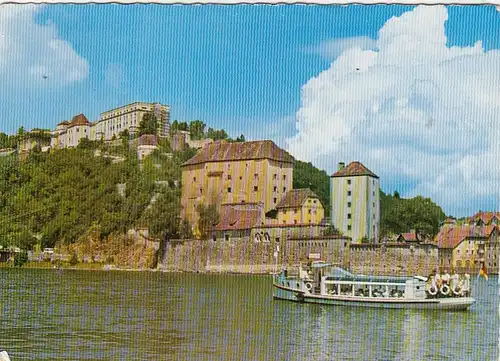 Passau a.d.Donau, Blick auf Oberhaus und Niederhaus gl1966 G1246