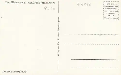 Hintersee mit den Mühlsturzhörnern ngl F9998