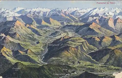 Pustertal in Tirol, Panoramakarte ngl F9169