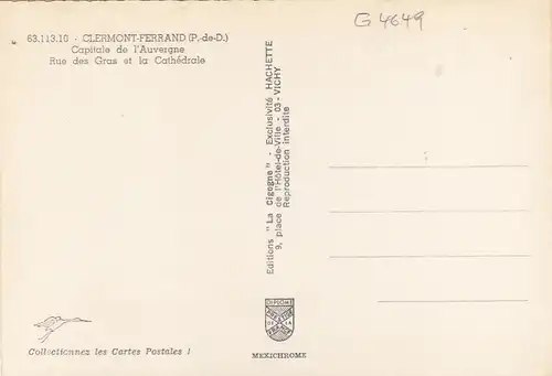 Clermont-Ferrand (P.-de-D.) Rue des Gras et la Cathédrale ngl G4649