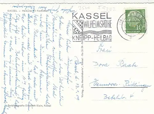Kassel, Wilhelmshöhe. Herkules mit Kaskaden gl1959 F9252