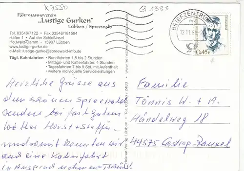 Lübben, Spreewald, Fährmannsverein "Lustige Gurken" gl2001 G1383