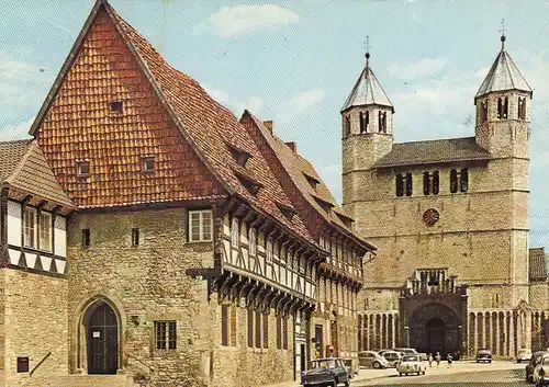 Roswithastadt Bad Gandersheim am Harz,Marktplatz mit Stiftskirche glum 1980? G1989
