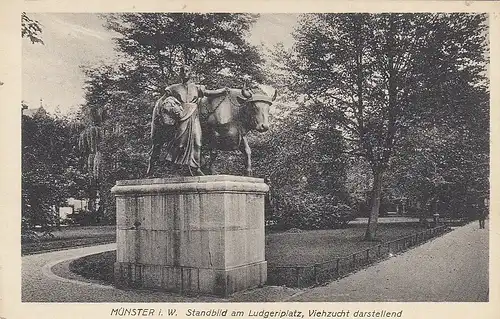 Münster, Viehzucht-Standbild, Ludgeriplatz ngl G0096