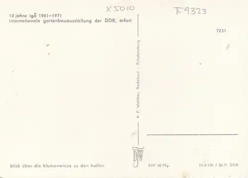 Erfurt, 10 Jahre IGA 1961-1971 ngl F9323