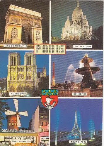 Paris, la Nuit, Mehrbildkarte ngl F9308