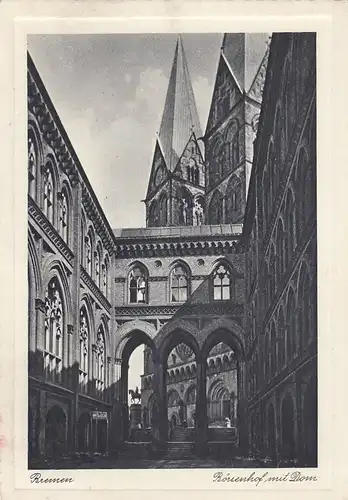 Bremen, Börsenhof mit Dom glum 1942? G0132