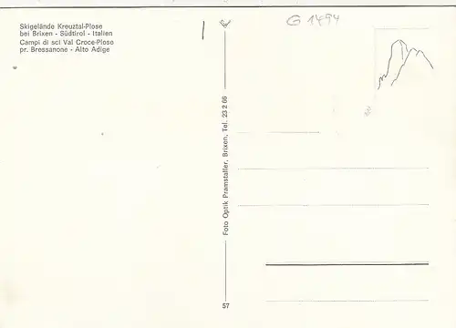 Skigelände Kreuztal-Plose bei Brixen, Südtirol ngl G1494
