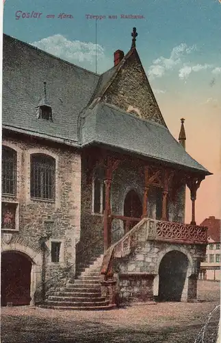 Goslar im Harz, Treppe am Rathaus gl1927? G2058