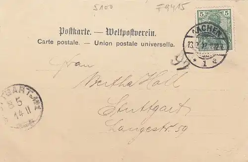 Aachen, Theater mit Kaiser Wilhelm-Denkmal gl1902 F9415