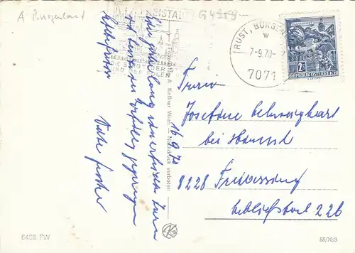 Freistadt Rust am See, Burgenland, Mehrbildkarte gl1970 G4959