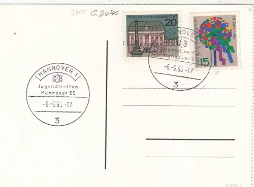 Hannover, Jugendtreffen 1965, Sonderstempel ngl G3040