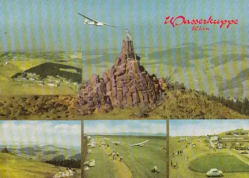 Rhön, Wasserkuppe, Fliegerdenkmal, Mehrbildkarte ngl G1271
