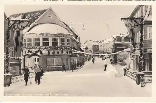 Braunlage/Oberharz, Elbingeröderstrasse mit Café Junker gl1959 G2289