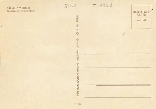 Köln a.Rh., Tanzbrunnn im Rhein-Park ngl G1783