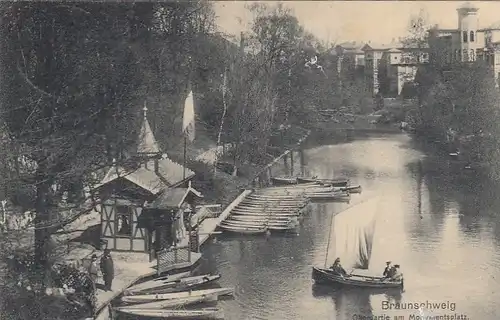 Braunschweig, Okerpartie am Monumentsplatz gl1911 G1848