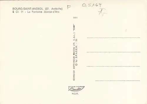 Bourg-Saint-Andéol (Ardèche), Le Fontane Jeanna-d'Arc ngl G5164