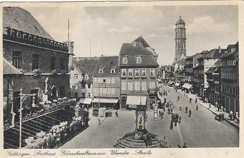 Göttingen, Rathaus, Gänselieselbrunnen, Weender-Straße ngl G2436