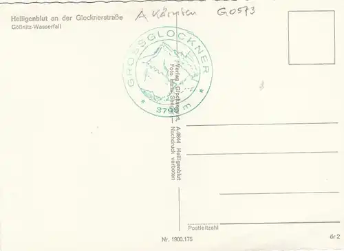 Heiligenblut, Kärnten, an der Großglocknerstraße.Gößnitz-Wasserfall ngl G0573