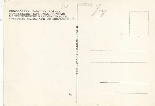 Crnogorska Narodna Nosnja, Montenegro, Trachten-Gruppe ngl G5254